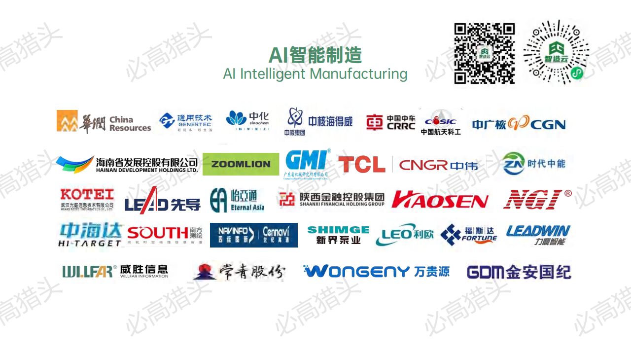 AI智能制造行业部分合作客户